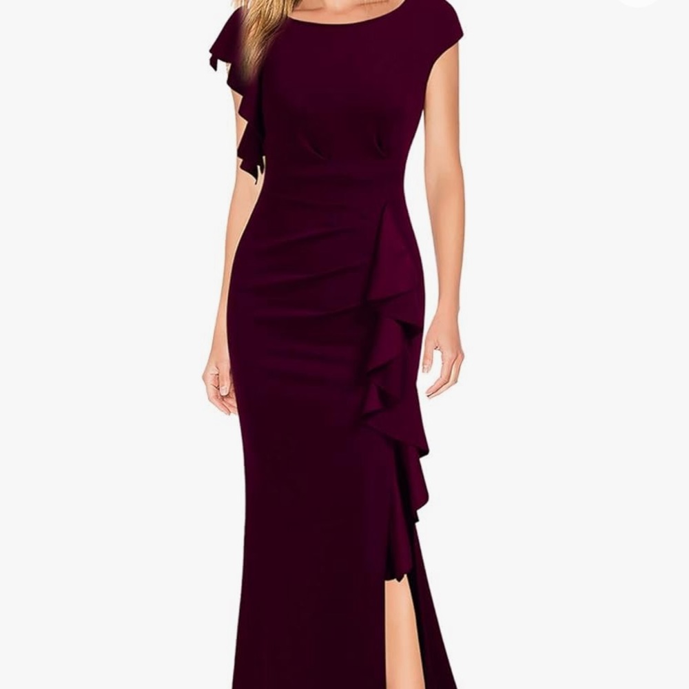 Burgundy long formal dress